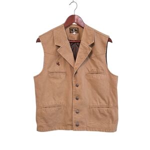 Wyoming Traders Canvas Tan Utility Vest Outdoor Rugged Western Workwear Mens MD